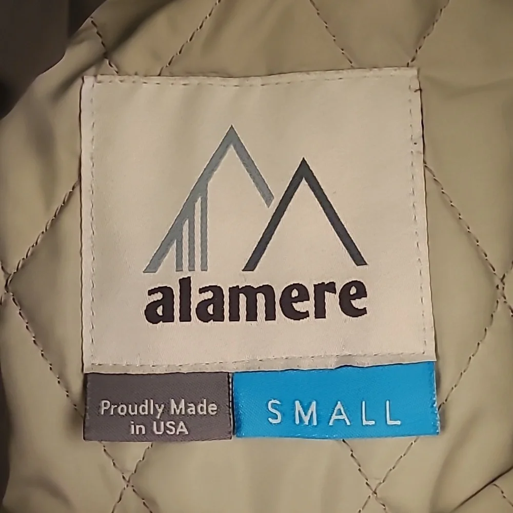 ALAMERE Dark‎ Grey Black Polyester USA Sz Small Mens Full Zip Casual Jacket